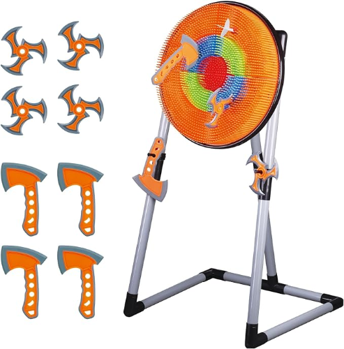 Contixo Kids Foam Axe Throwing Set with 4 Axes, 3 Darts, Bristle Target by Contixo