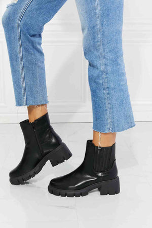 MMShoes What It Takes Lug Sole Chelsea Boots in Black by VYSN