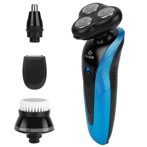 4-in-1 Rechargeable IPX7 Waterproof Electric Shaver & Trimmer for Men w/ 4 Replacement Heads by VYSN