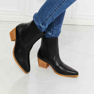 MMShoes Love the Journey Stacked Heel Chelsea Boot in Black by VYSN