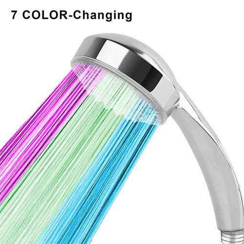 LED Shower Head Handheld Color-Changing Automatically Hydropower without Batteries by VYSN