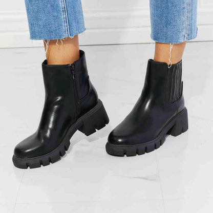 MMShoes What It Takes Lug Sole Chelsea Boots in Black by VYSN