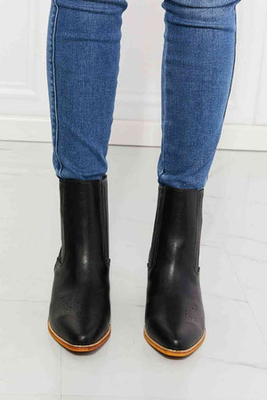 MMShoes Love the Journey Stacked Heel Chelsea Boot in Black by VYSN