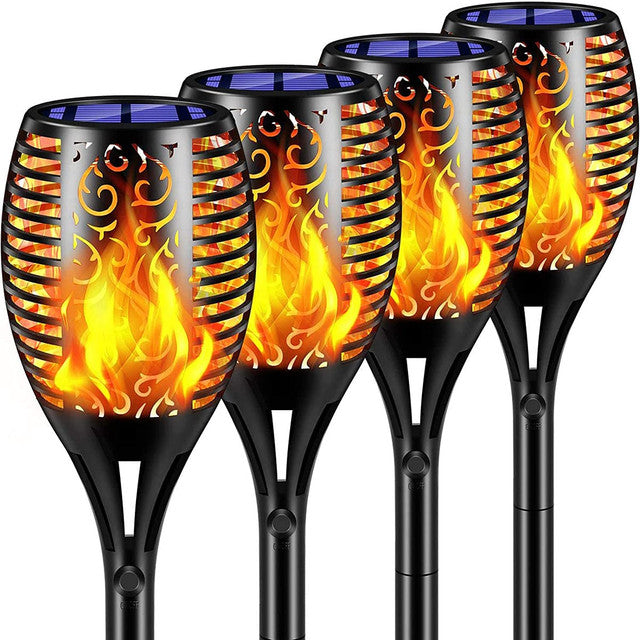 XODO FL1 Solar Torch Lights 4 Pack - Outdoor Waterproof Flickering Flames by Contixo