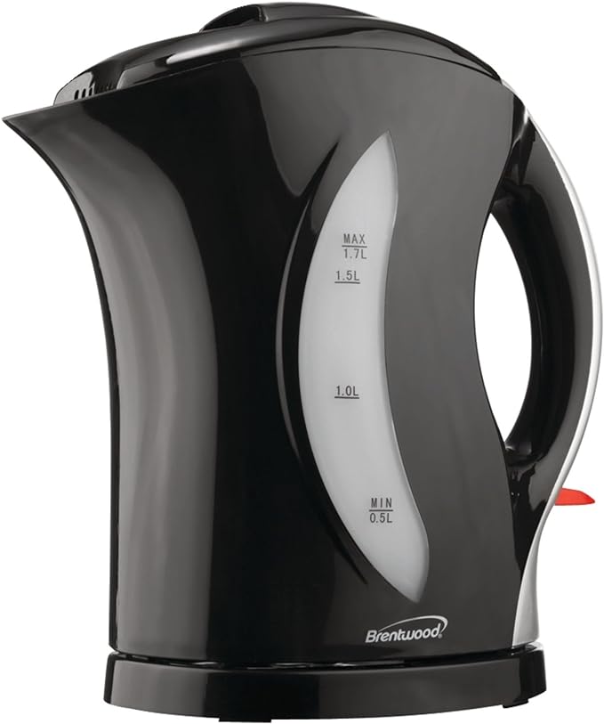 Brentwood Appliances KT-1618 1.7-Liter Cordless Plastic Tea Kettle, 1, Black