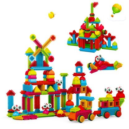 Contixo ST7 244 pcs Bristle Shape 3D Tile STEM Building Block Set by Contixo