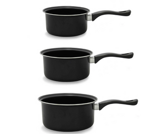 BSP-161820 1.5, 2, AND 3 QUART NON-STICK SAUCEPAN SET, BLACK