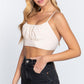 Back Ribbon Tie Cami Crop Top by VYSN