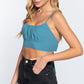 Back Ribbon Tie Cami Crop Top by VYSN