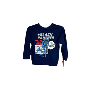 Boys' Marvel Black Panther Crewneck Graphic Sweatshirt Pullover, Blue