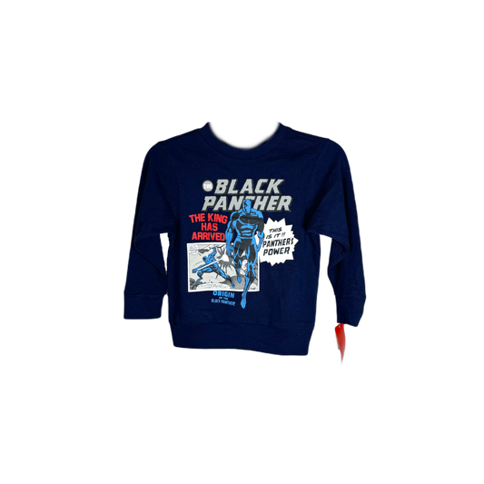 Boys' Marvel Black Panther Crewneck Graphic Sweatshirt Pullover, Blue