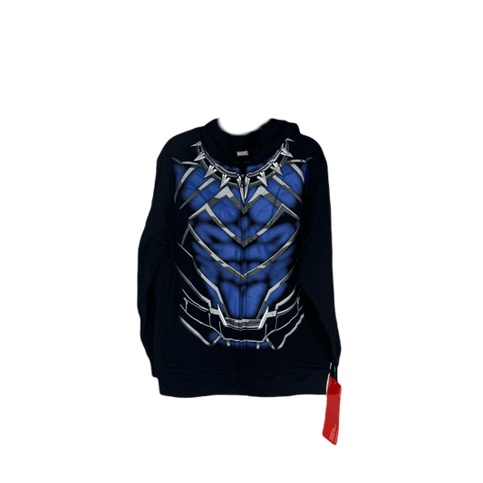 Boys' Marvel Black Panther Wakanda Zip-Up Hoodie Sweatshirt, Black