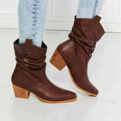 MMShoes Better in Texas Scrunch Cowboy Boots in Brown by VYSN