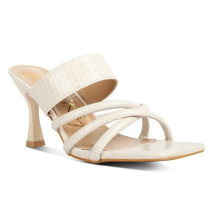 CHIRI Criss Cross Strap Spool Heel Sandsals by VYSN