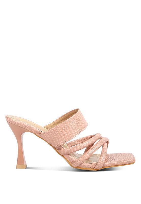 CHIRI Criss Cross Strap Spool Heel Sandsals by VYSN