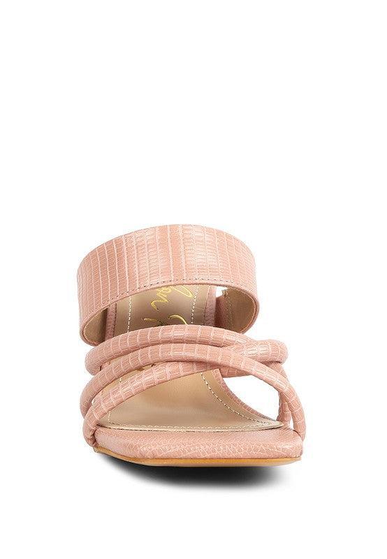 CHIRI Criss Cross Strap Spool Heel Sandsals by VYSN