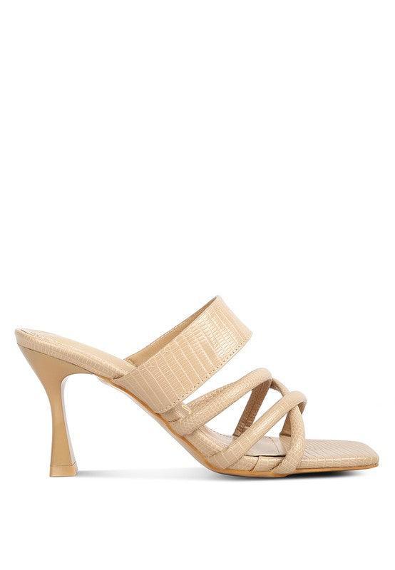 CHIRI Criss Cross Strap Spool Heel Sandsals by VYSN