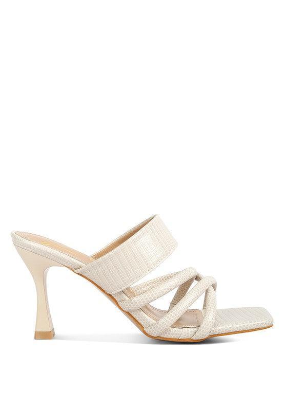 CHIRI Criss Cross Strap Spool Heel Sandsals by VYSN