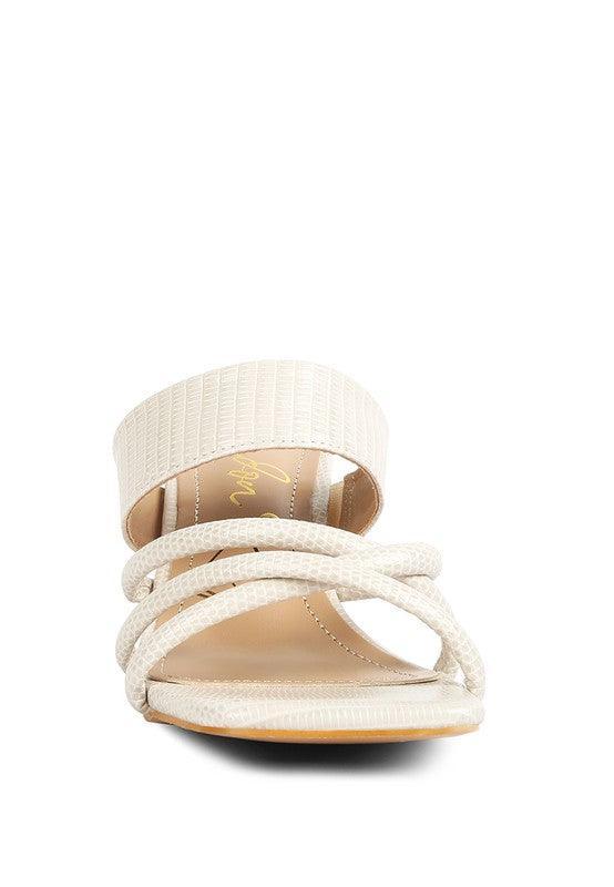 CHIRI Criss Cross Strap Spool Heel Sandsals by VYSN