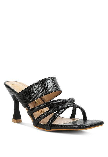 CHIRI Criss Cross Strap Spool Heel Sandsals by VYSN