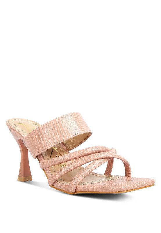 CHIRI Criss Cross Strap Spool Heel Sandsals by VYSN