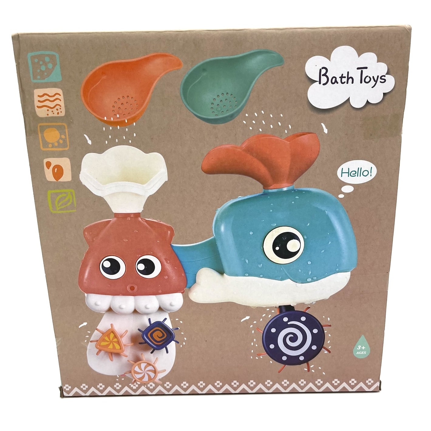 Fun Little Toys Bath Toy Set, 8 pcs