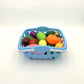 Fun Little Toys Pretend Cutting Food Toys with Shopping Basket, 30 pcs