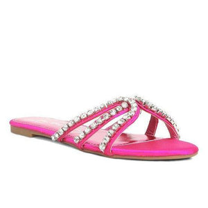 Mezzie Dimante Strap Flat Sandals by VYSN