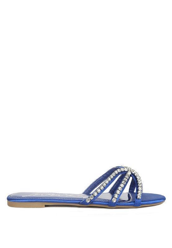 Mezzie Dimante Strap Flat Sandals by VYSN