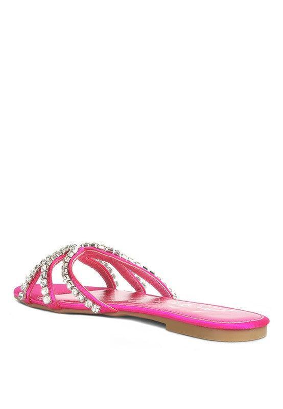 Mezzie Dimante Strap Flat Sandals by VYSN