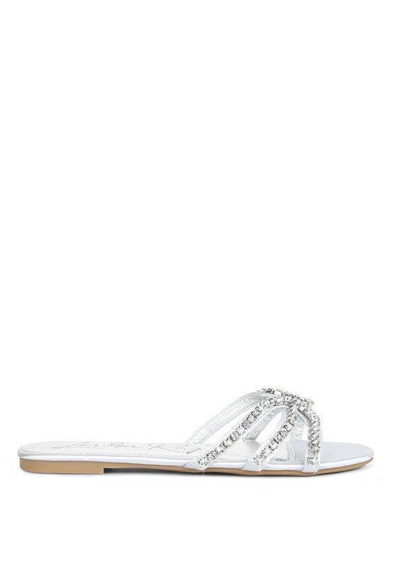 Mezzie Dimante Strap Flat Sandals by VYSN