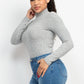 Mock Neck Long Sleeve Top by VYSN