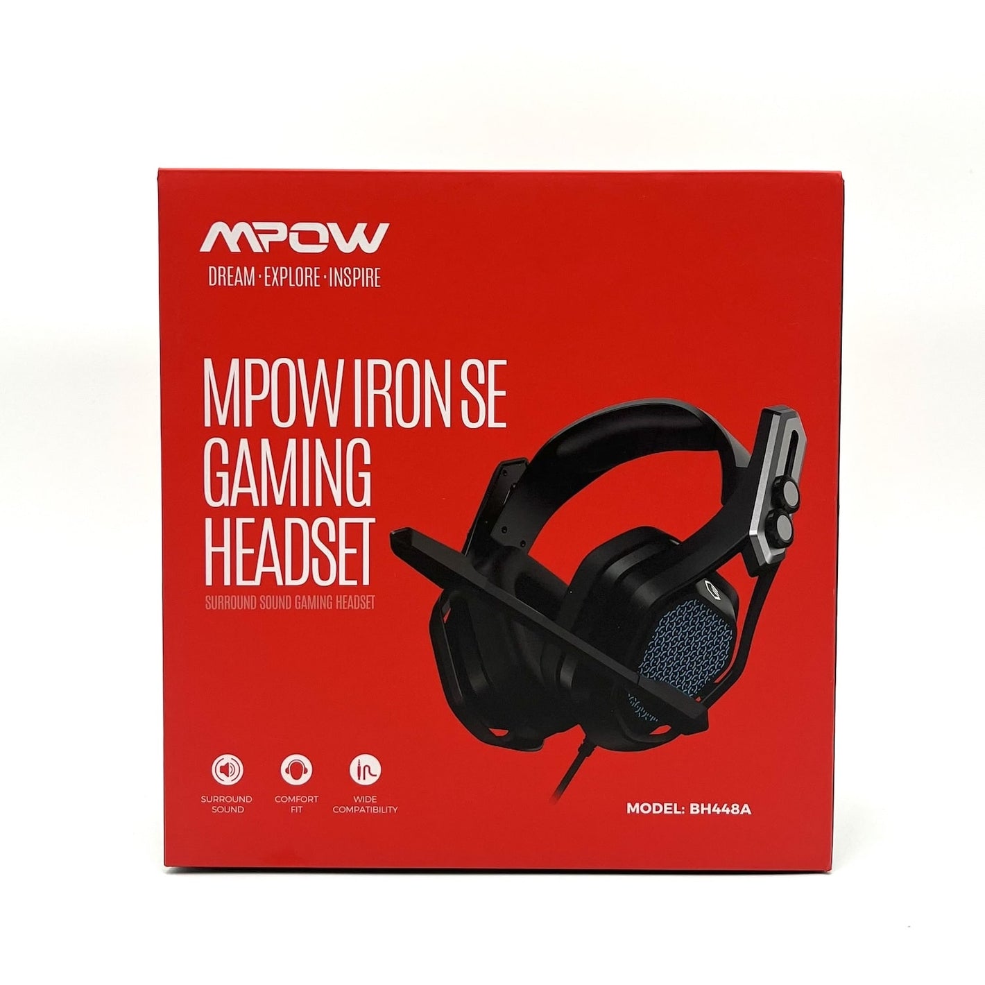 MPOW Iron SE Surround Sound Gaming Headset, BH448A, Black/Blue